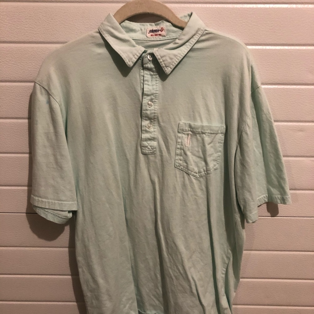 Green collared shirt